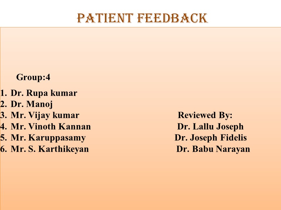 Patient Feedback